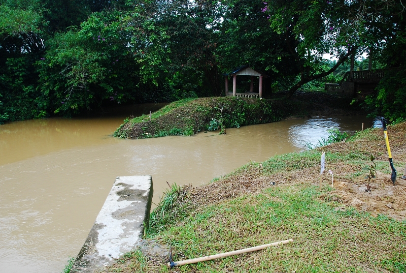 连日下大雨，麻河和仁保河交界的水位明显上升，森州政府已做好防灾准备。