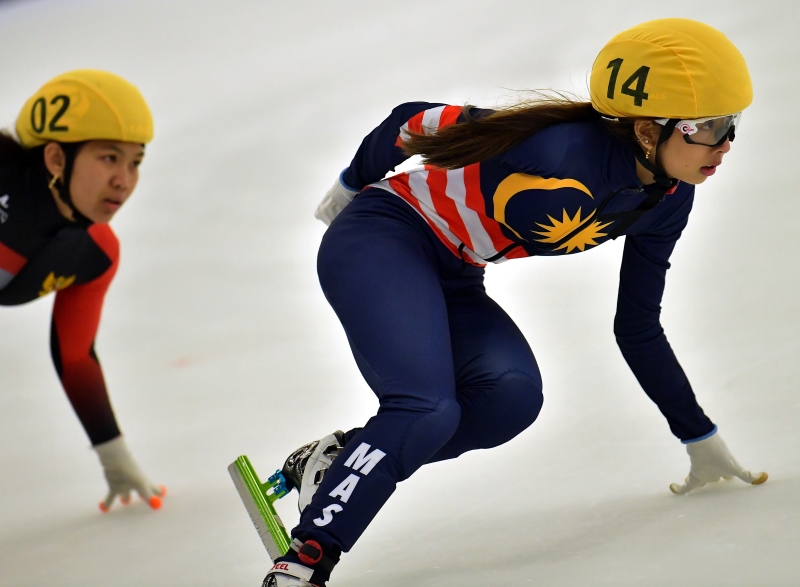 在东运会首秀大放异彩的陈淑恩（右），正努力朝向2022年北京冬奥会的梦想前进。