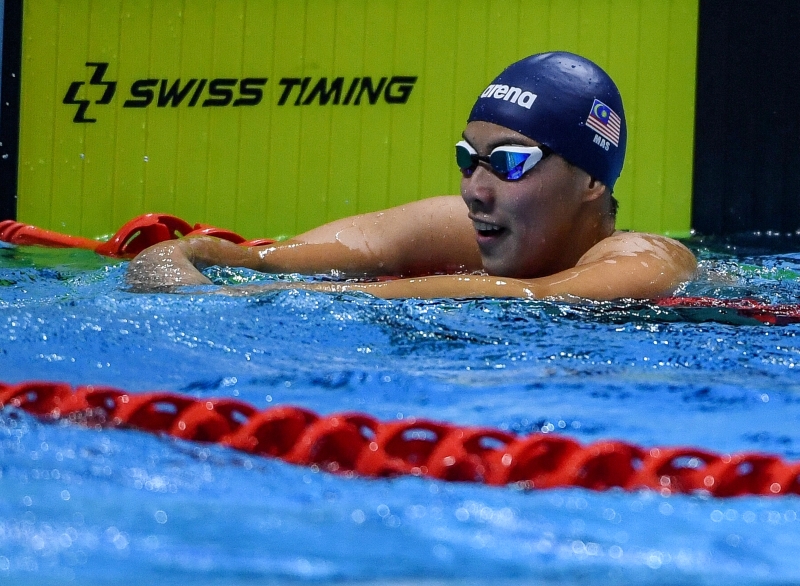沈威胜周三在男子400公尺自由泳决赛中倾力以赴，最终寻求三连冠梦碎，输给越南的阮辉煌。