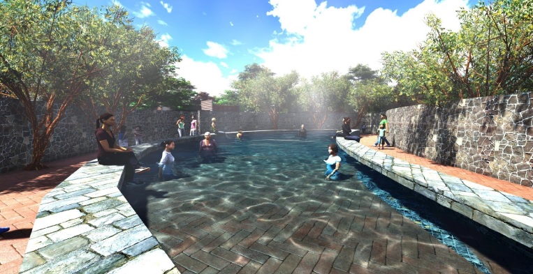 热水湖在美化提升后，将增至4个浴池，其中包括新增的女性专用浴池。