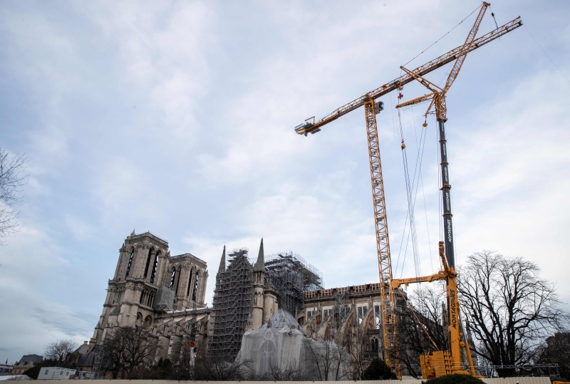 巴黎圣母院迄今仍在重建。（法新社照片）