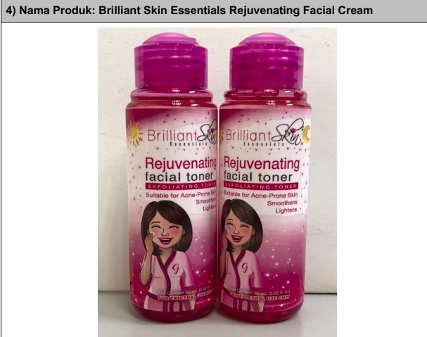 Brilliant Skin Essentials Rejuvenating Facial Toner，含苯二酚。