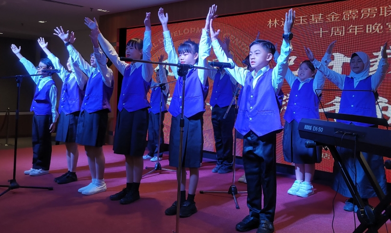 学校有至少十个民族学生的怡保红毛丹达才华小参与表演，舞台上的表演学生包含5个民族。