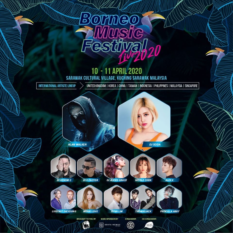 英国的阿伦华克和韩国的DJ Soda将为4月10日及11日的《Borneo Music Festival Live 2020》 在砂拉越文化村演出。