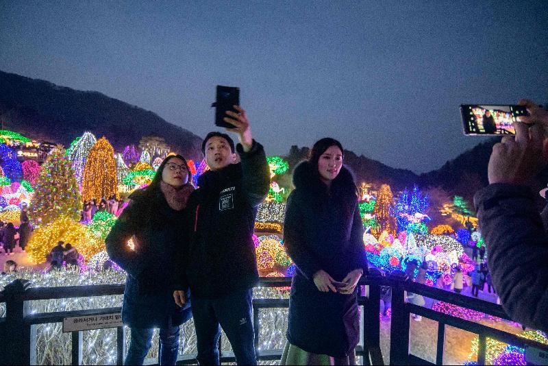 Visitors visit the annual light display at the 'Garden on Morning Calm' near Gapyeong, east of Seoul. Photo courtesy: AFP