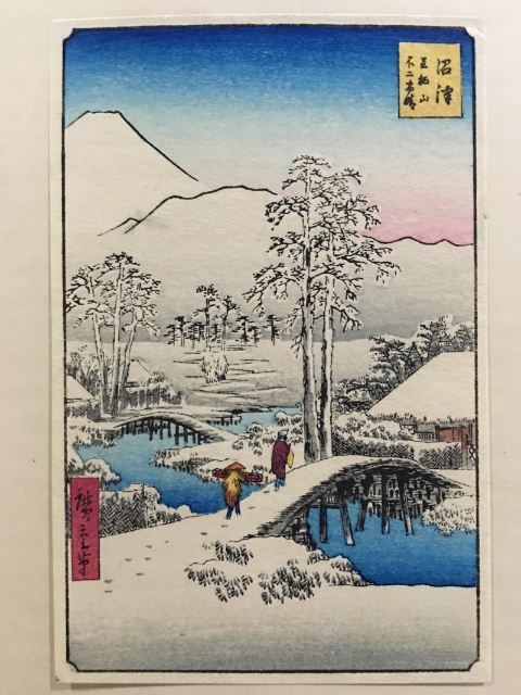 哥川广重的东海道五十三次系列作品之一。