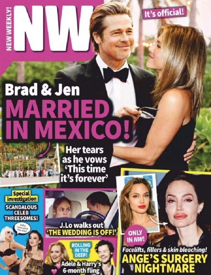 布毕彼特与珍妮花雅妮丝顿被指已在墨西哥结婚。