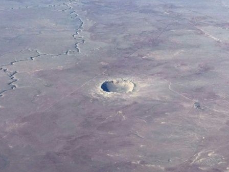 Meteor craters, such as this one in Arizona are difficult to age precisely because the sites tend to be poorly preserved because of erosion and tectonic events. AFP