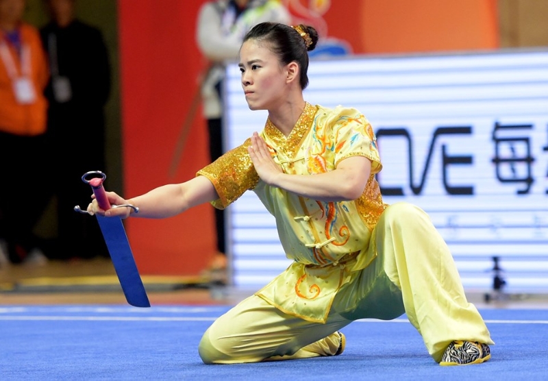 陈昌敏在去年武术世锦赛夺得女子南刀金牌，生涯首次在此赛事的单项摘金，她在2017年时夺得女子对练金牌。