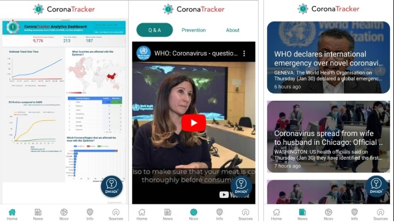 国人可以下载新推出的“CoronaTracker手机APP”，掌握冠状肺炎的最新动态和精准消息。