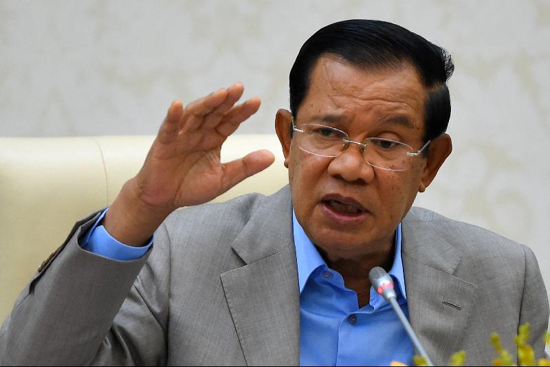 柬埔寨总理洪森。（图：法新社）