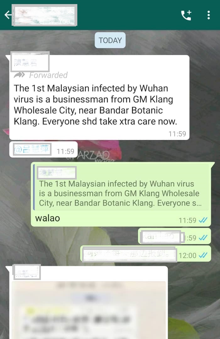 WhatsApp流传首宗大马人确诊病例的41岁男子，是来自巴生巨盟批发城的一名商人。