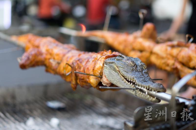 民间认为食用鳄鱼能改善记忆问题以及治疗咳嗽等奇效，均无科学根据。　图为鳄鱼沦为越南街边烧烤美食照。