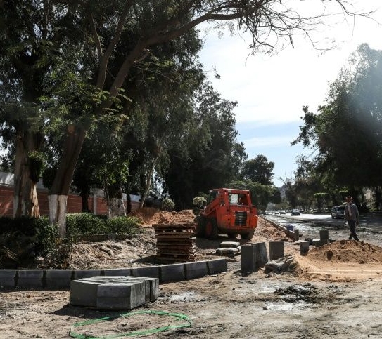 Construction crews are building new highways through Heliopolis and uprooting its century-old trees. AFP