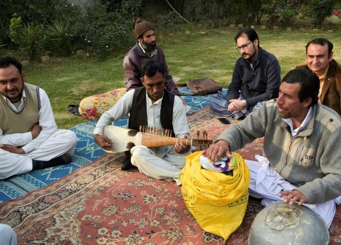 Pashtun music is characterized by the rabab, a Central Asian stringed instrument, played to the beat from tablas drums, with songs salted with florid lyrics describing the pain of unrequited love or calls for political revolution. AFP