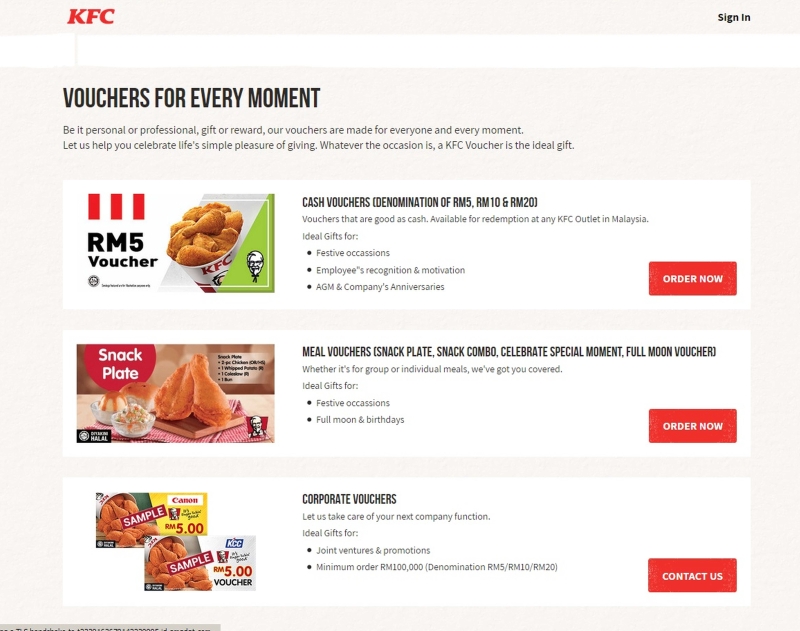 肯德基的官方网站没有任何配合周年庆赠送免费餐的促销活动。