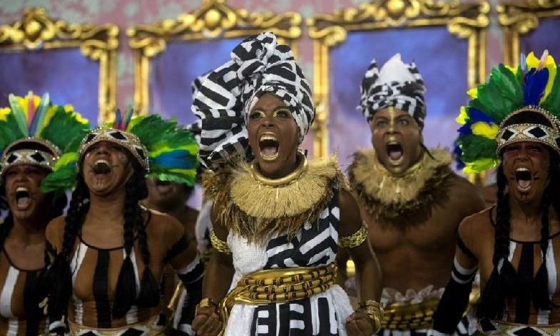 Members of Mangueira samba school perform during Rio's carnival parade. AFP