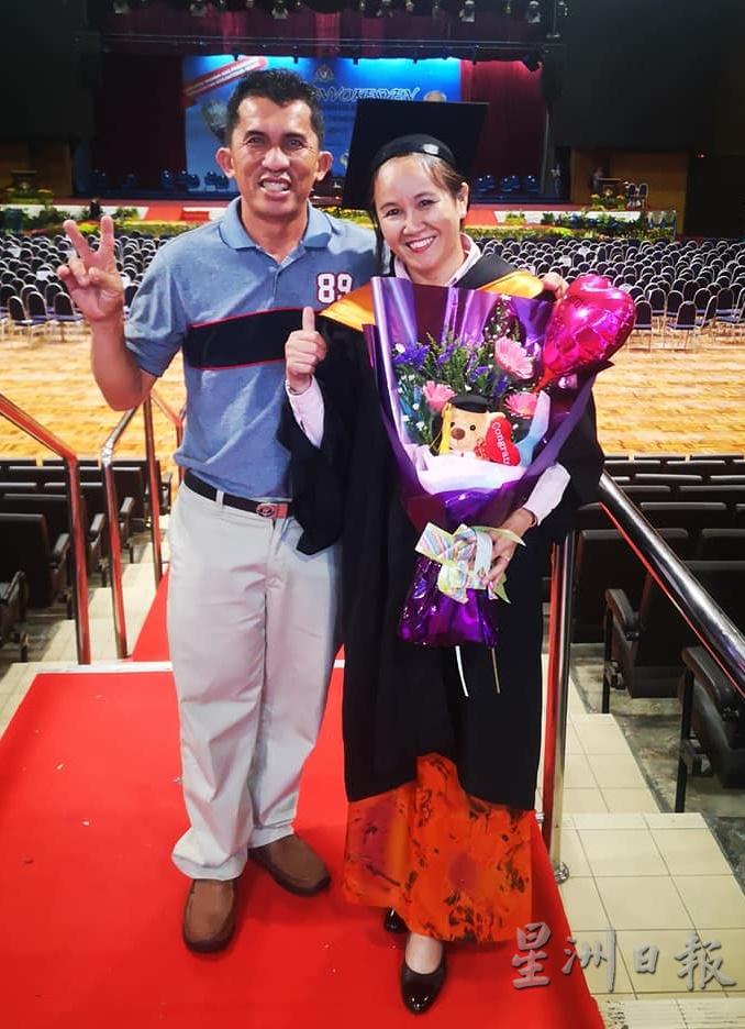 杨清丽感谢丈夫张月龙的支持和鼓励，让她能够完成课程，实现梦想。