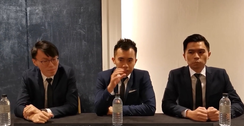 药剂师陈耀胜（左起）、黄彦维及谢卓仁通过视频，向民众解说“关丹家庭医药评估”成立的原因。