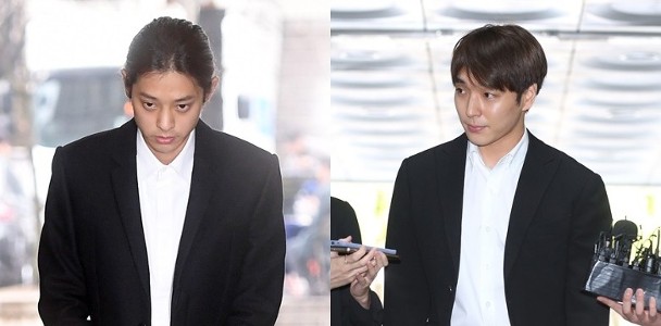 郑俊英（左）与崔锺勋的迷奸案上诉案件延至3月19日开审。