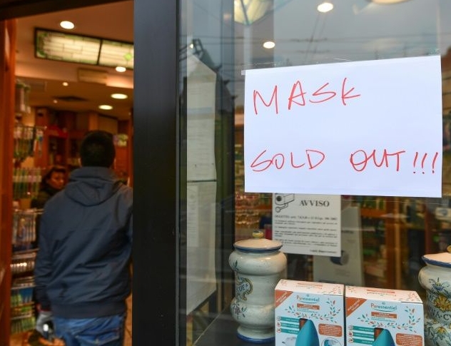 The rush to buy face masks which have now all but sold out in pharmacies in Italy's north, has been one of panic in the country. AFP The rush to buy face masks which have now all but sold out in pharmacies in Italy's north, has been one of panic in the country. AFP