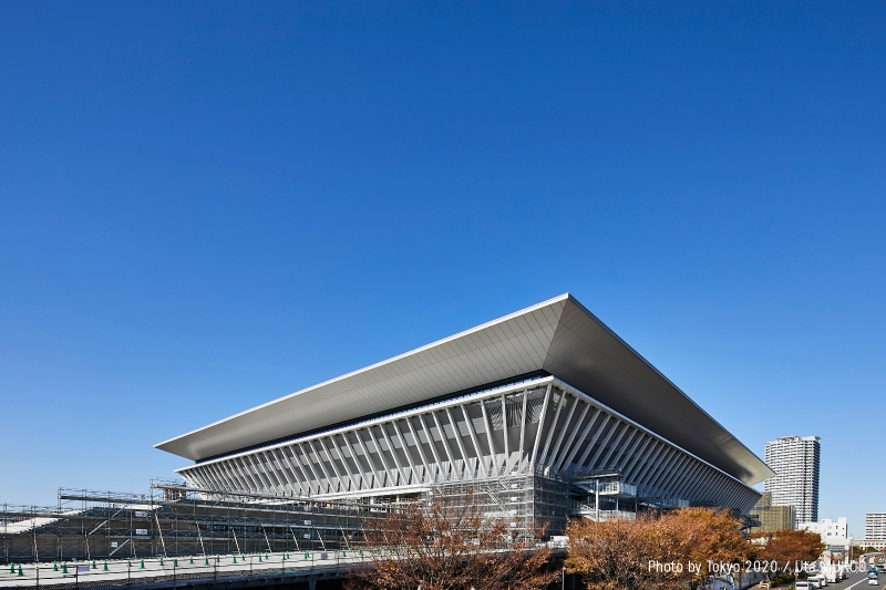 东京奥组委宣布，主办东京奥运游泳和跳水比赛的奥林匹克水上运动中心如期竣工。（东京奥运官方推特照片）