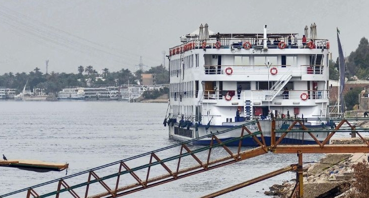 45 passengers and crew on the A-Sara cruise ship docked off tourist hotspot Luxor have tested positive for the virus. AFP