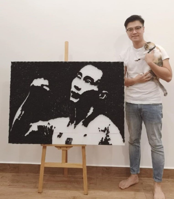 向李宗伟致敬的画作是锺梓良目前最为自豪的人像作品。