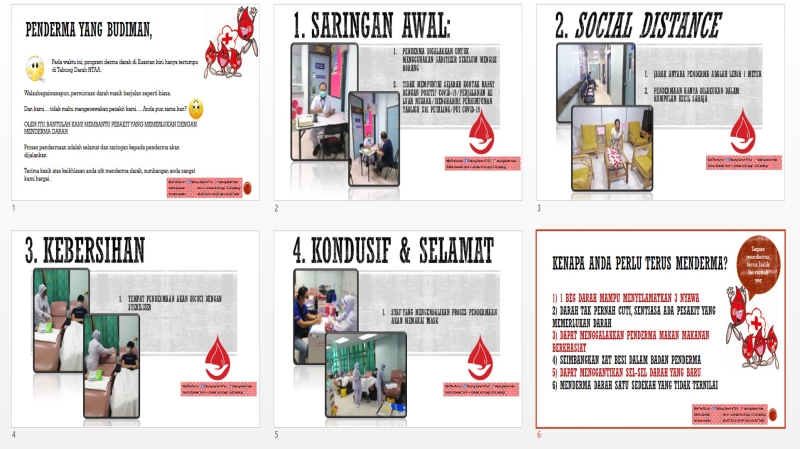 关丹中央医院以图文方式讲解管制令期间，在该医院进行捐血的安全程序，希望公众放心前往捐血。