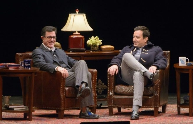 Late-night hosts such as Stephen Colbert and Jimmy Fallon have taken to broadcasting from their homes due to the coronavirus lockdown. AFP