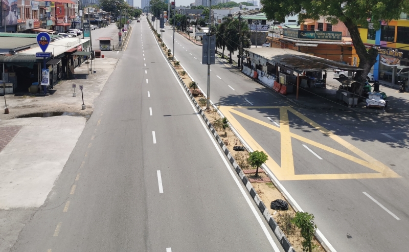 槟州北海：拉惹乌达路比平时冷清许多。