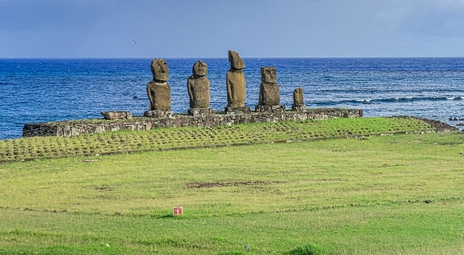 Easter Island is known for its human figure stone monoliths called moais. AFP