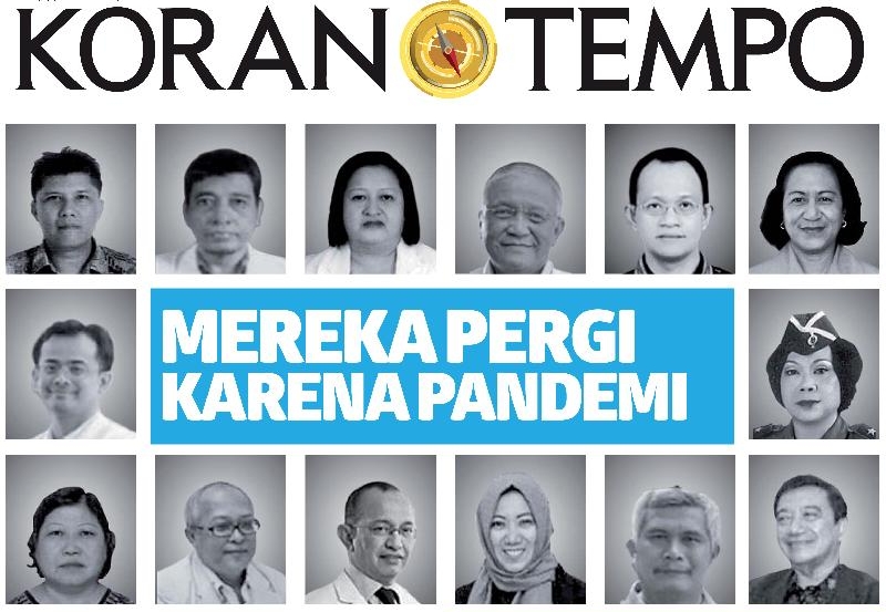 印尼《时代报》于星期一在封面刊出殉职医生的肖像。