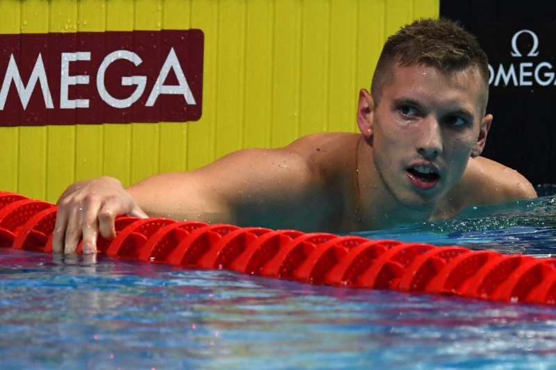 匈牙利2017年世界游泳赛4X100公尺自由泳接力铜牌成员之一柯兹玛也受到冠病感染。（图：法新社）