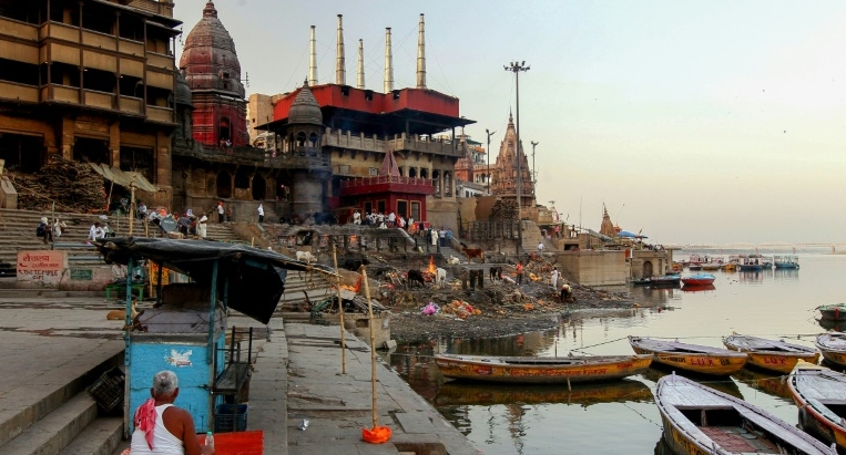The stench of smouldering funeral pyres usually hangs heavy by the Ganges river in Varanasi. AFP The stench of smouldering funeral pyres usually hangs heavy by the Ganges river in Varanasi. AFP