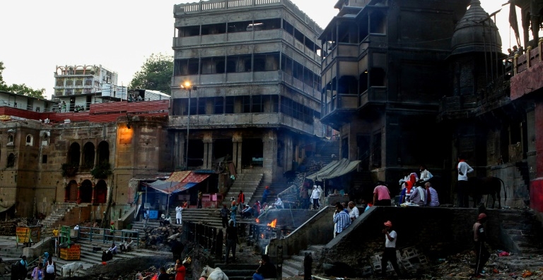 Tens of thousands of pilgrims and those who have come for cremations are confined to Varanasi. AFP Tens of thousands of pilgrims and those who have come for cremations are confined to Varanasi. AFP