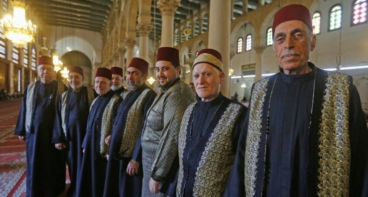 At the Great Umayyad Mosque in Damascus muezzins collectively recite the call to prayer in a technique that is unique to the centuries-old mosque. AFP At the Great Umayyad Mosque in Damascus muezzins collectively recite the call to prayer in a technique that is unique to the centuries-old mosque. AFP
