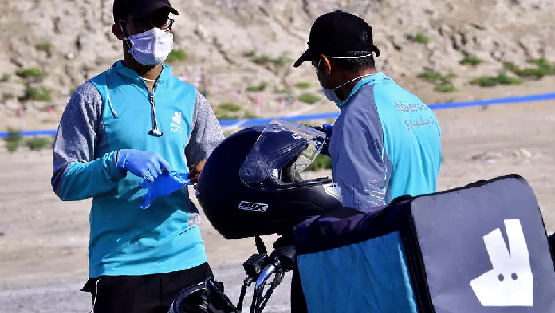 Dubai's delivery drivers have made it easier for residents to stay at home and avoid infection. AFP Dubai's delivery drivers have made it easier for residents to stay at home and avoid infection. AFP