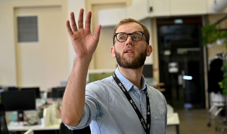 Voloshyn gestures as he talks at his empty office in Kiev. AFP Voloshyn gestures as he talks at his empty office in Kiev. AFP