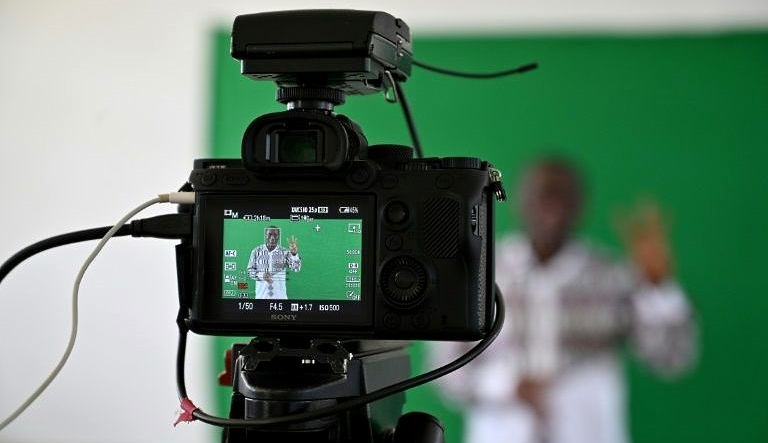 Teachers in Africa have been recording lessons for broadcast but not all students are able to benefit. AFP Teachers in Africa have been recording lessons for broadcast but not all students are able to benefit. AFP