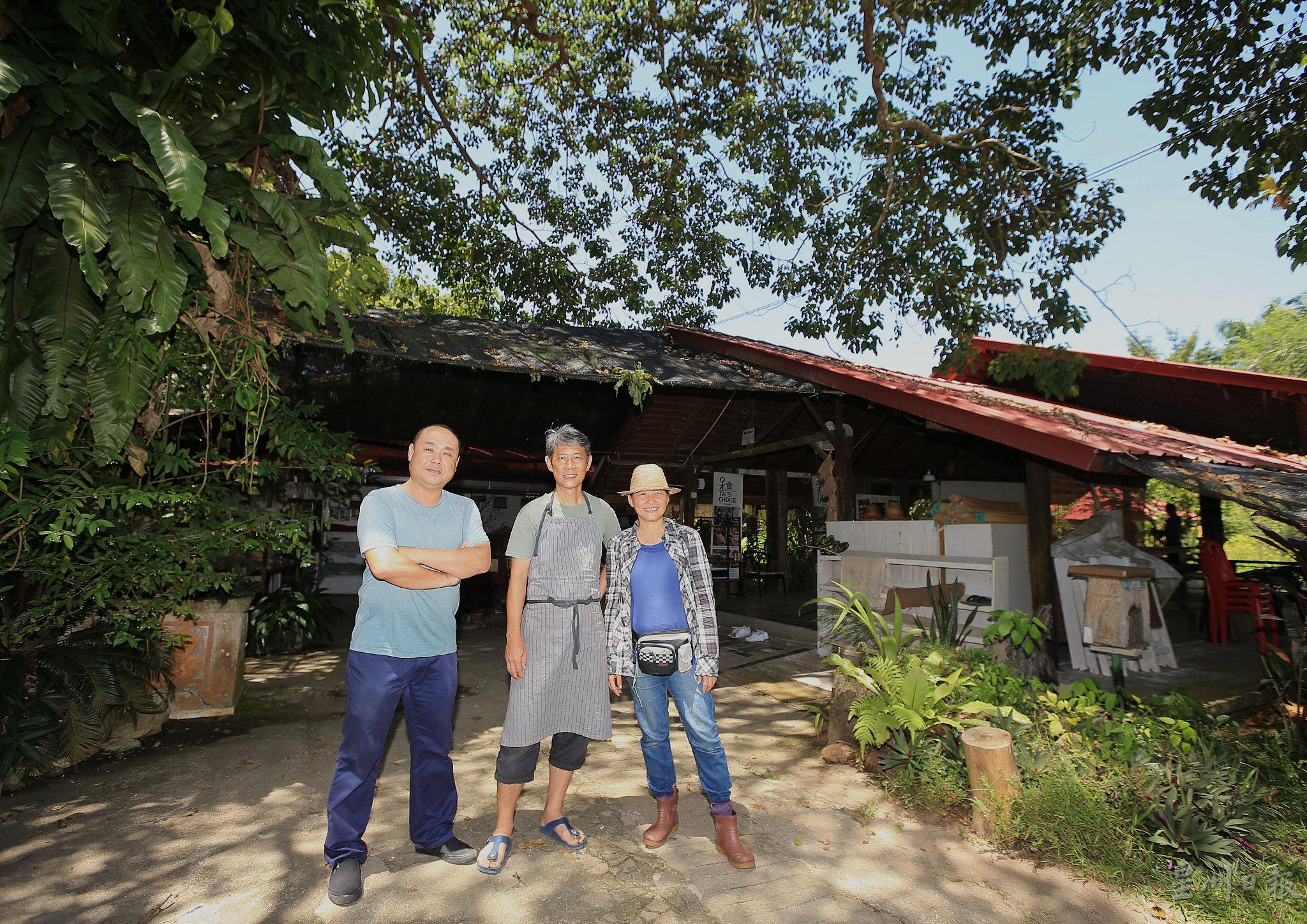 GK Organic Farm呆食厨房3位负责人，左起刘佳宏、戴礼雄和李雪娟。