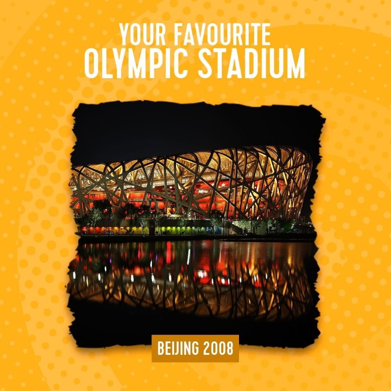 国际奥委会发起“你最喜欢的奥运会体育场”投票中，2008年北京奥运会主场馆“鸟巢”成功胜出。（国际奥委会IG照片）
