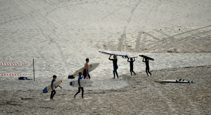Surfers and swimmers return to catch the waves at Australia's Bondi Beach. AFP