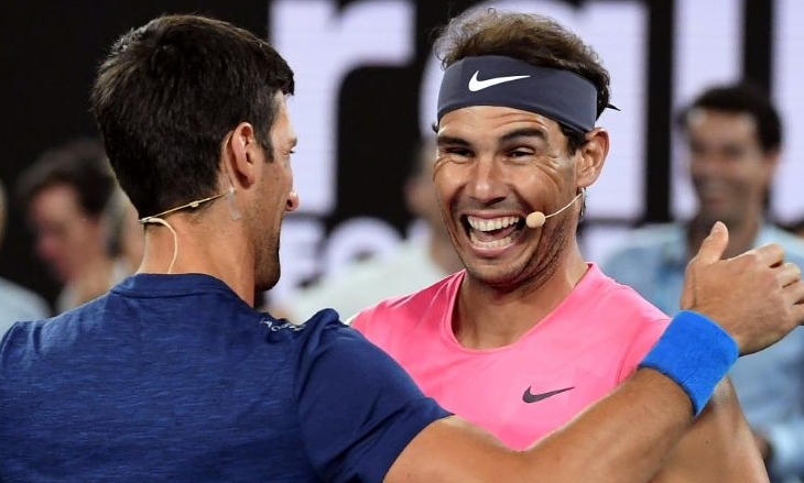 Novak Djokovic and Rafael Nadal have swapped their rackets for microphones and cameras. AFP Novak Djokovic and Rafael Nadal have swapped their rackets for microphones and cameras. AFP
