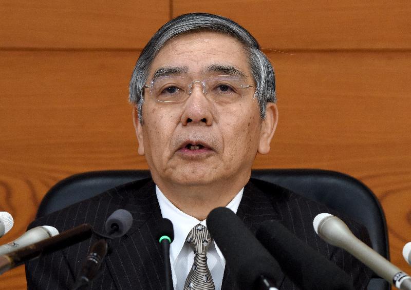 日本银行总裁黑田东彦。 （图：法新社）	