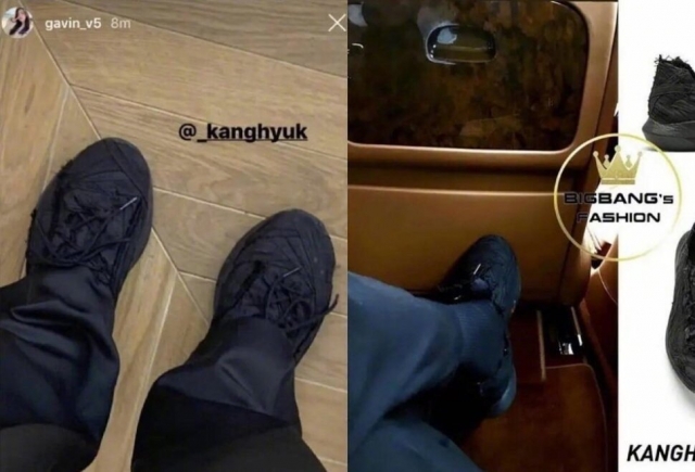 金佳彬和T.O.P拥有同款运动鞋，IG上也有不少背景相近的照片。