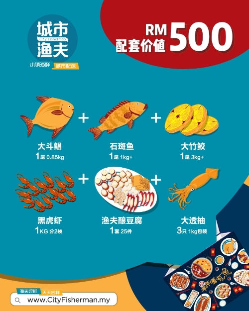 前三甲分别可获价值500令吉的新鲜海鲜。