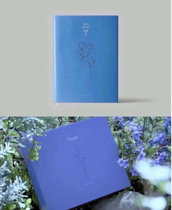 IU的《Love Poem》专辑（上图）与杨紫的代言册子设计如出一辙。