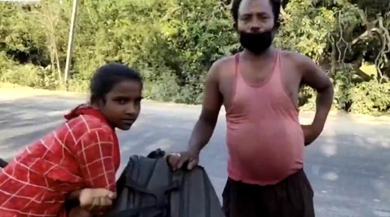 乔蒂和父亲来自印度贫穷的比哈尔邦，因疫情期间在首都的生活面临困难，决定骑着脚车返乡。