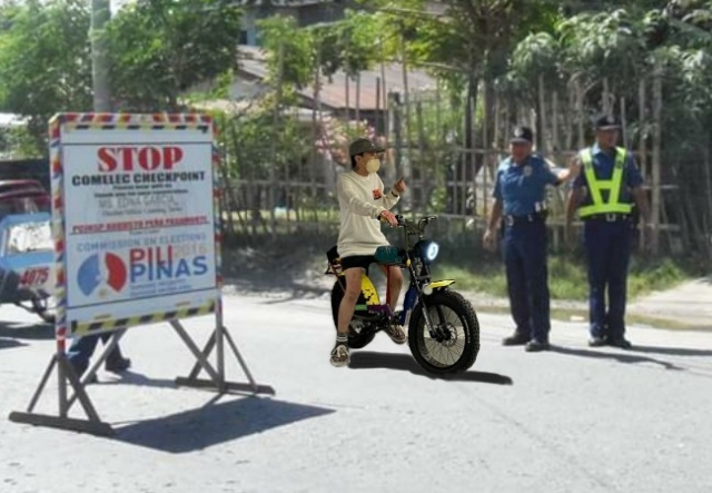 网民恶搞GD，把他骑电动单车的照片P成遭警察截停。